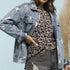 Star Distressed Denim Shacket - Roaming Gypsy Boutique