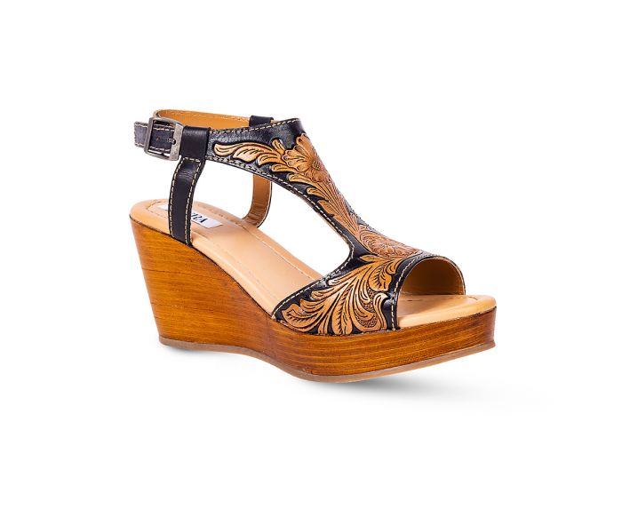 Sultry Tooled Wedge Sandal - Roaming Gypsy Boutique