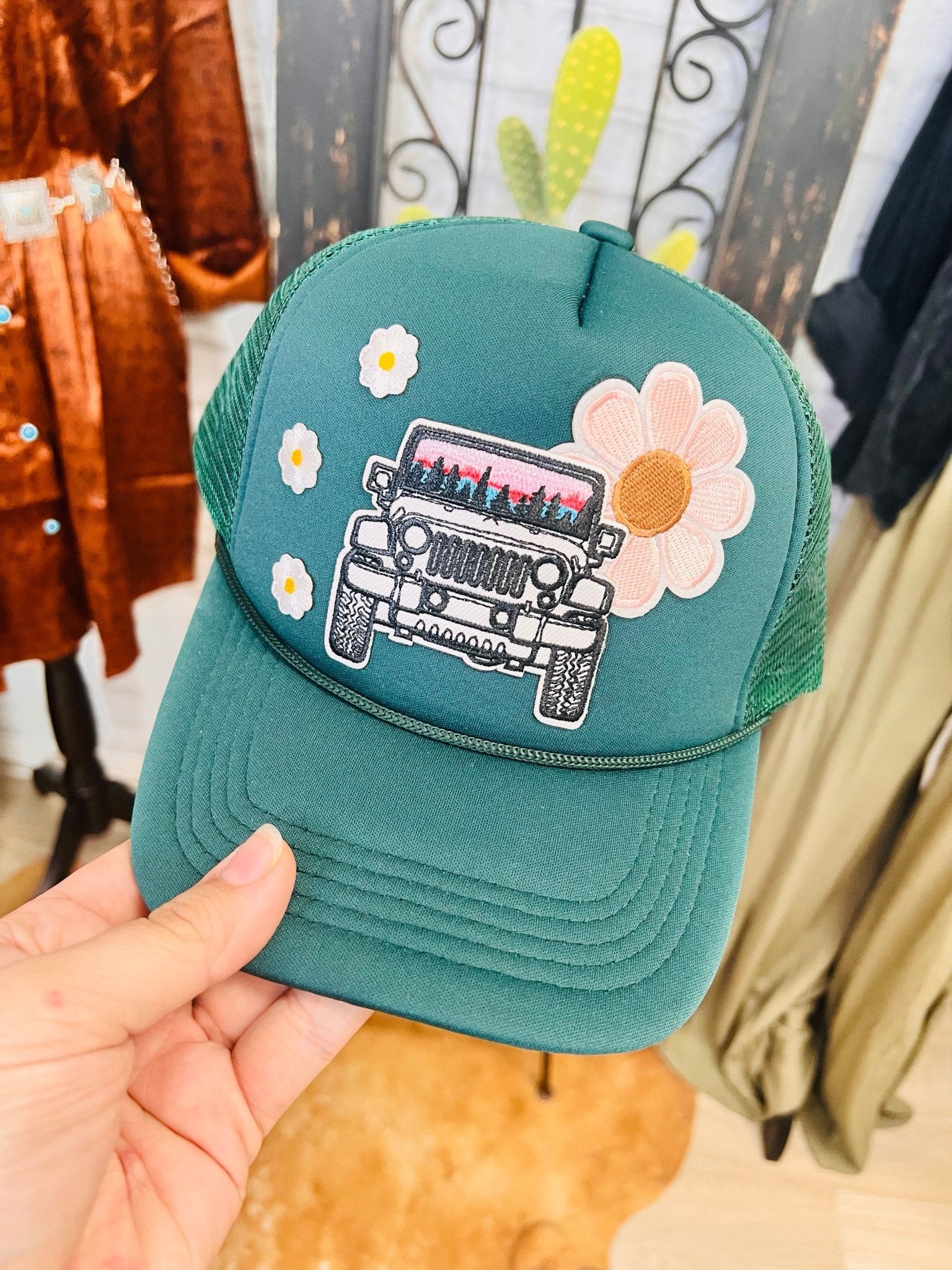 The Boho Jeep Trucker Hat - Roaming Gypsy Boutique