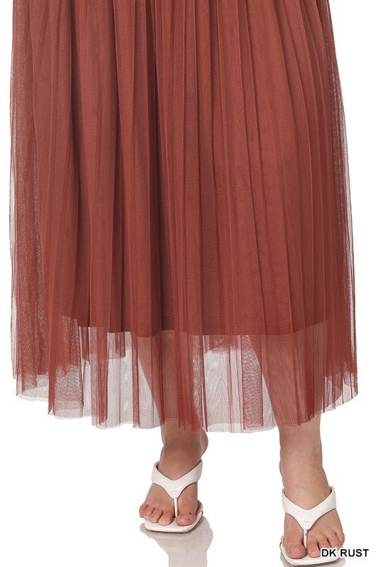 The Brick Pleaded Tulle Skirt - Roaming Gypsy Boutique