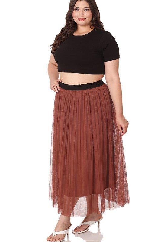 The Brick Pleaded Tulle Skirt - Roaming Gypsy Boutique