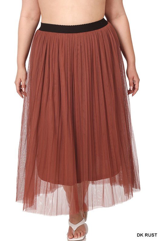 The Brick Pleaded Tulle Skirt - Roaming Gypsy Boutique