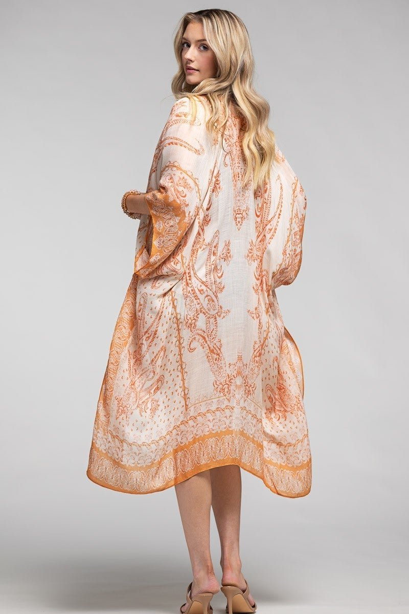 The Peach Paisley Kimono - Roaming Gypsy Boutique