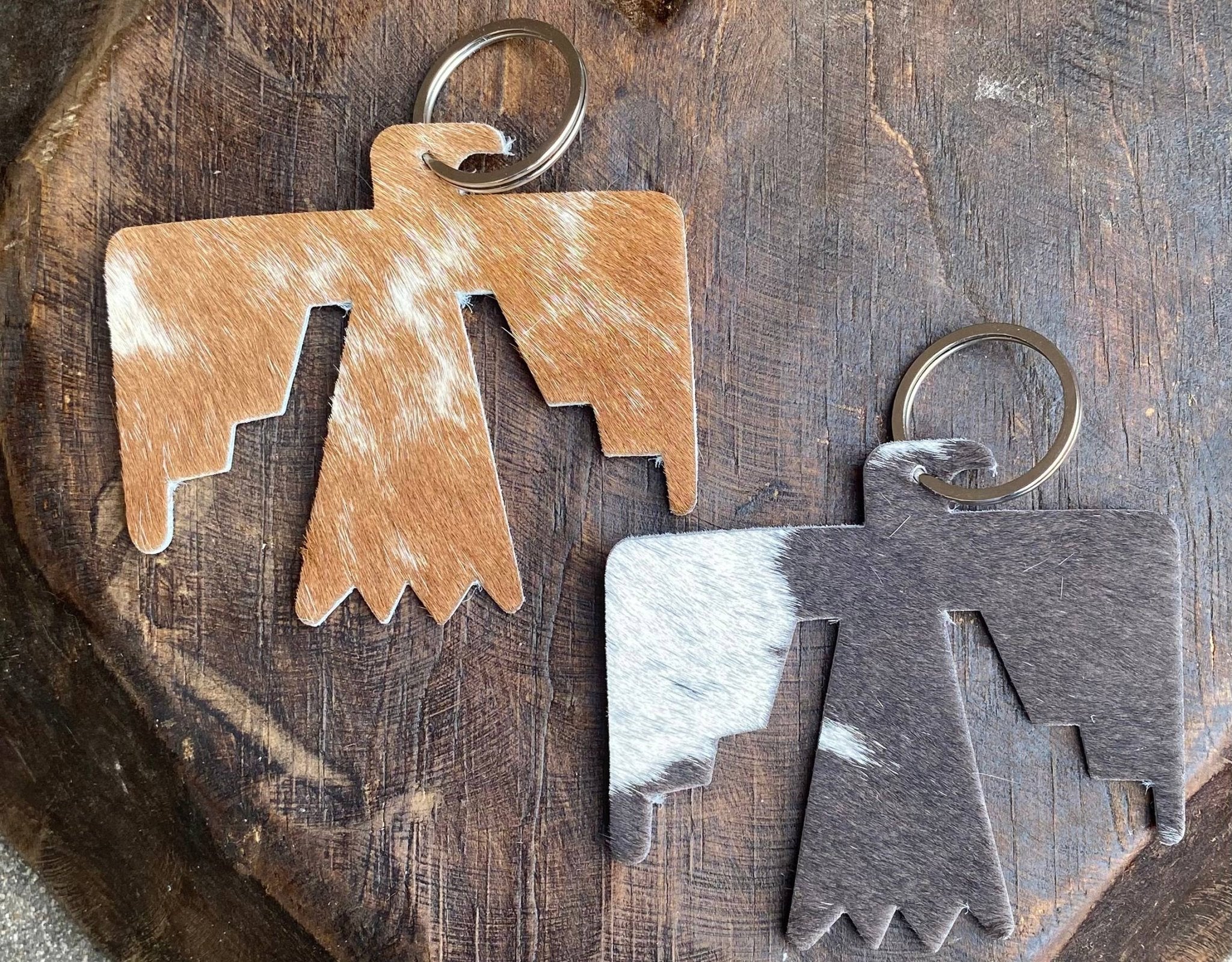 Thunderbird Cowhide Keychain - Roaming Gypsy Boutique