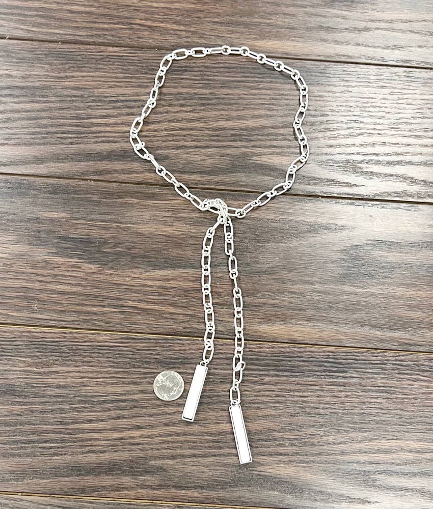 True Turq Bar White Necklace - Roaming Gypsy Boutique