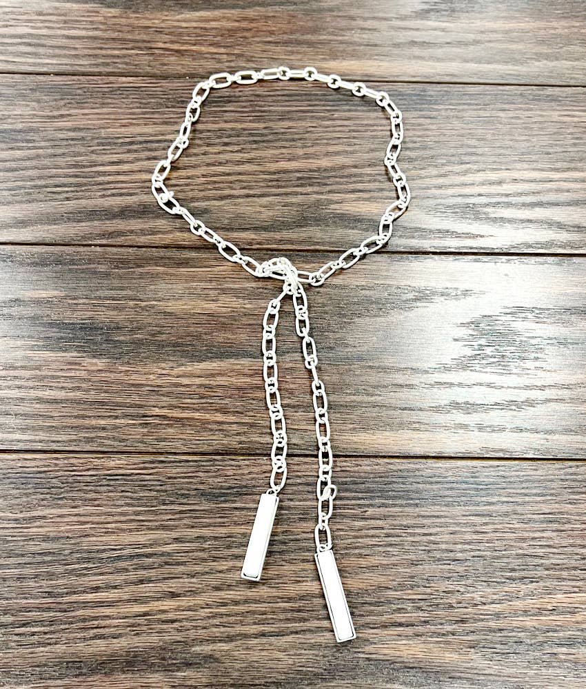 True Turq Bar White Necklace - Roaming Gypsy Boutique