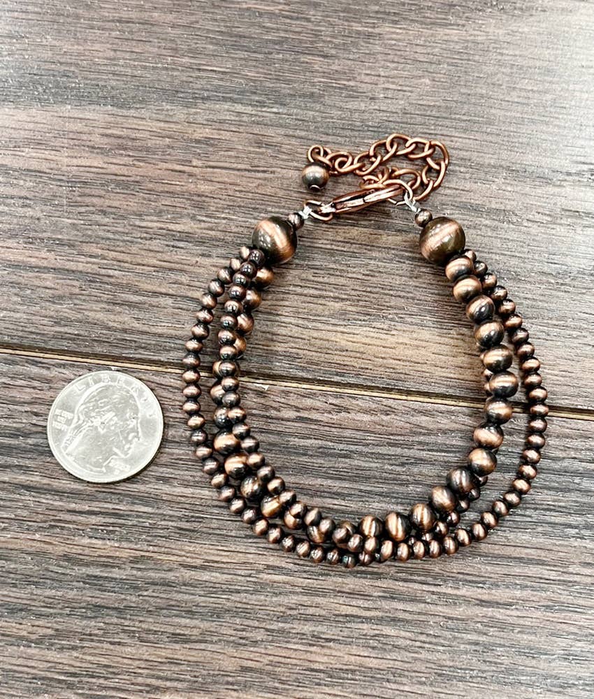 True Turq Copper Navajo Adjustable Bracelet - Roaming Gypsy Boutique