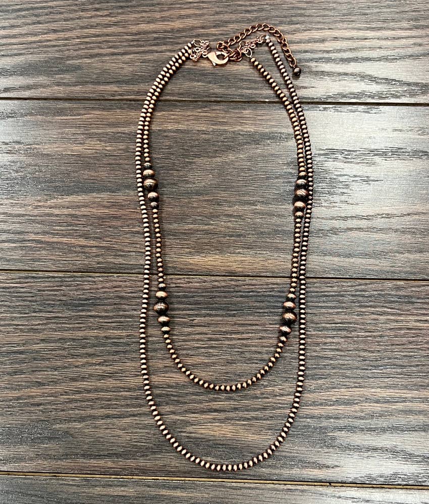 True Turq Copper Navajo Bead Necklace - Roaming Gypsy Boutique