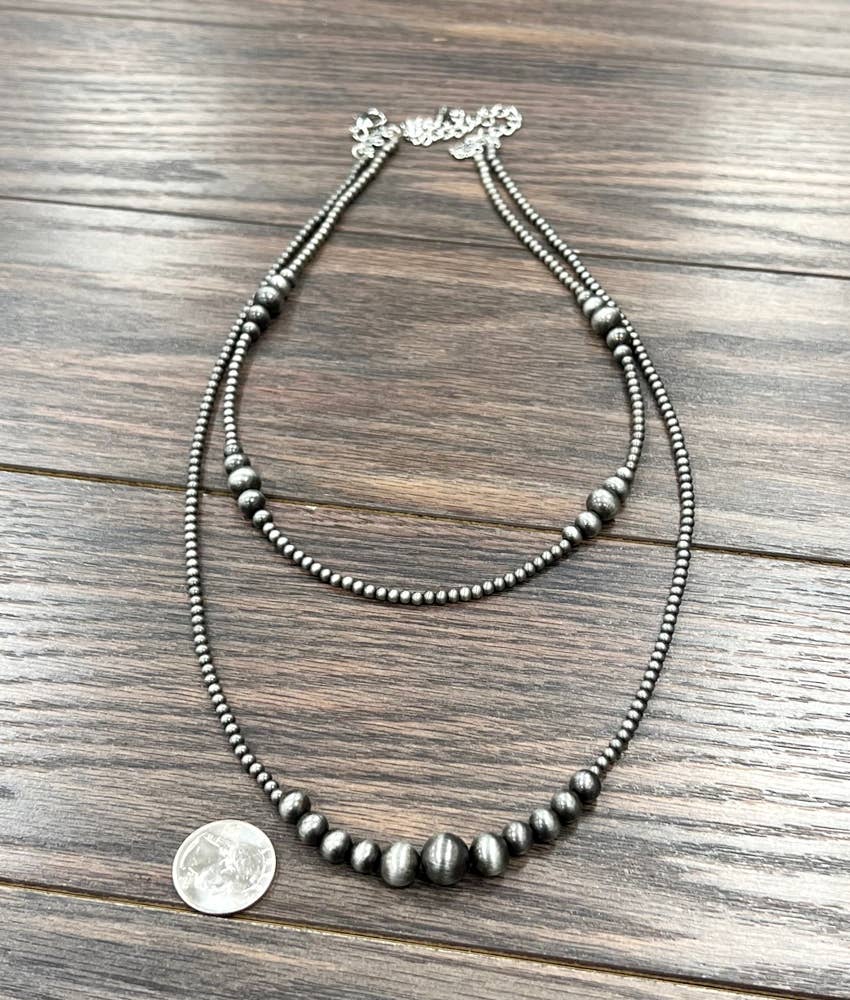 True Turq Double Navajo Bead Necklace - Roaming Gypsy Boutique