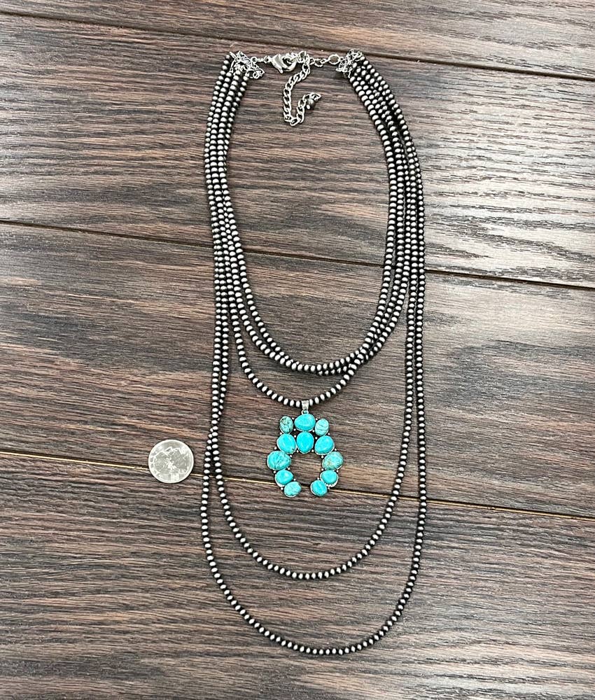 True Turq Naja Gliff Turquoise Necklace - Roaming Gypsy Boutique