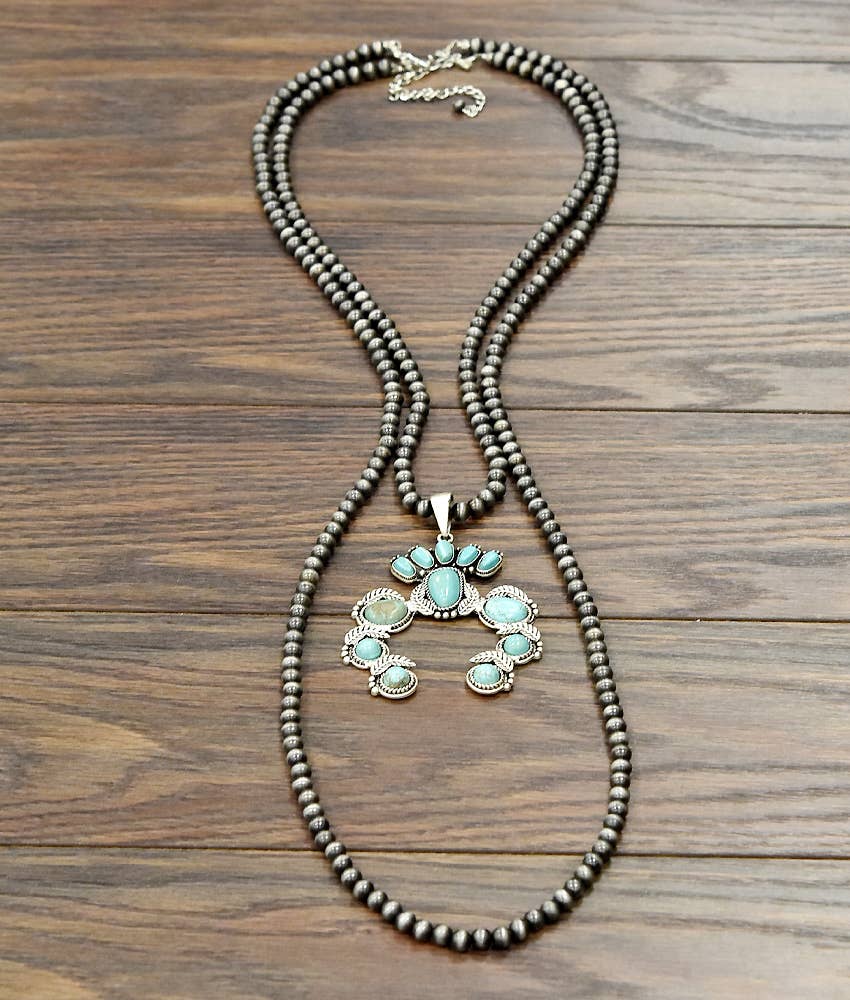 True Turq Naja Trinity Squash Necklace - Roaming Gypsy Boutique