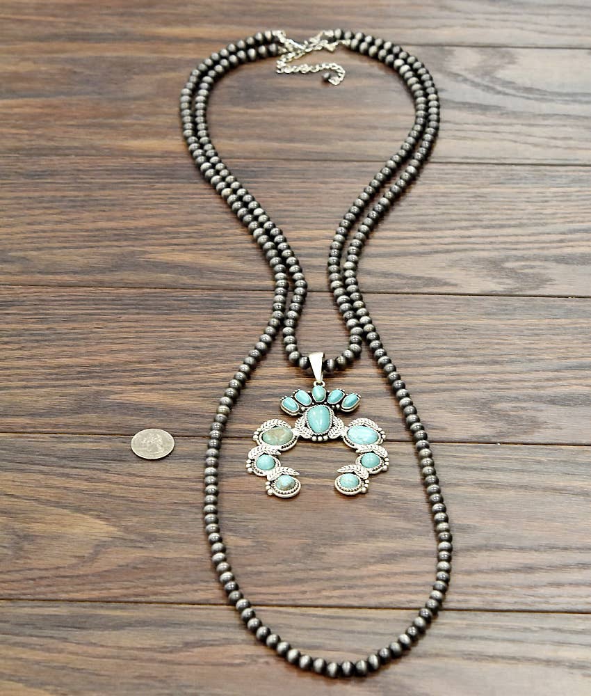 True Turq Naja Trinity Squash Necklace - Roaming Gypsy Boutique