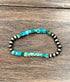 True Turq Navajo Bead, Gemstone Stretch Bracelet - Roaming Gypsy Boutique