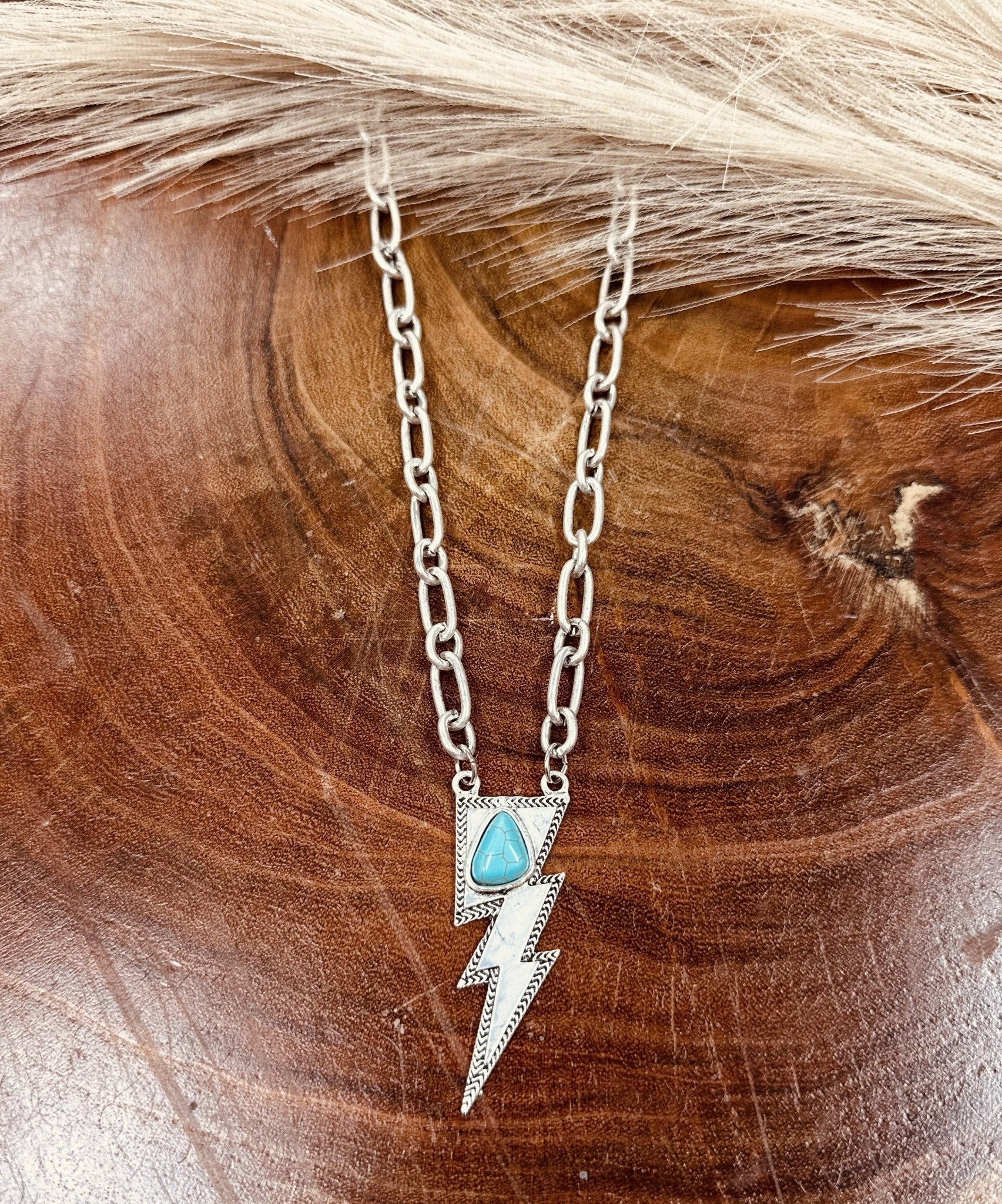 True Turquoise Bolt Necklace - Roaming Gypsy Boutique