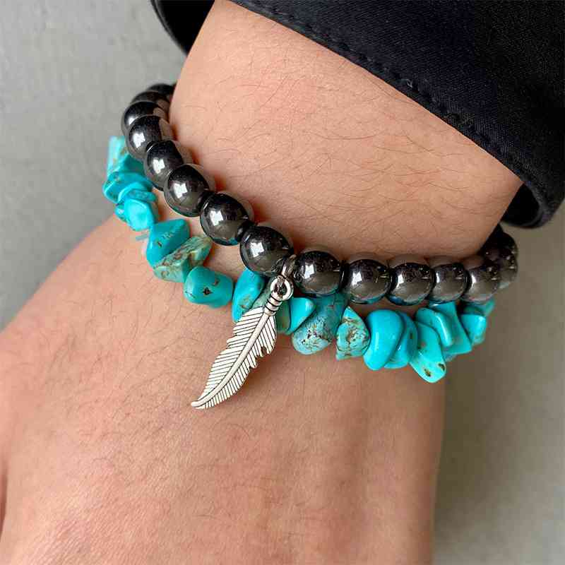 Turquoise Alloy Bracelet - Roaming Gypsy Boutique