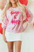 Valentine’s Day HUG AND KISSES Round Neck Sweatshirt - Roaming Gypsy Boutique