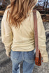 Waffle - Knit Round Neck Long Sleeve Top - Roaming Gypsy Boutique