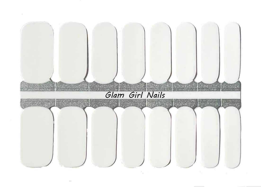 White Solid Color Nail Wraps - Roaming Gypsy Boutique