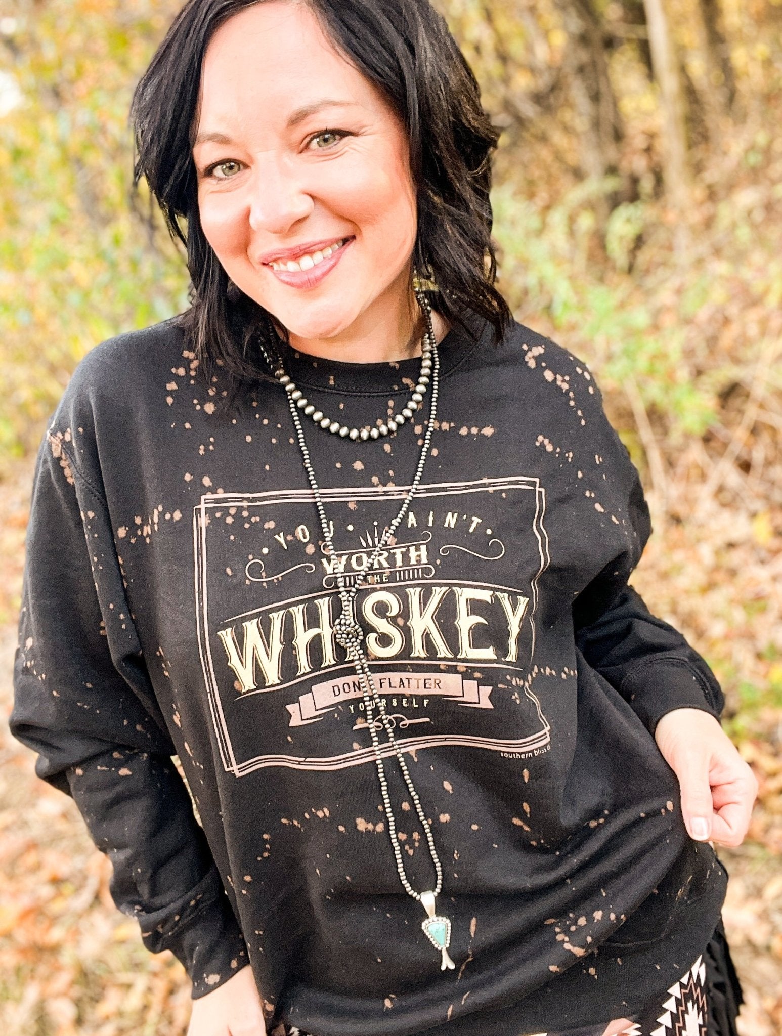 Worth The Whiskey Sweatshirt - Roaming Gypsy Boutique