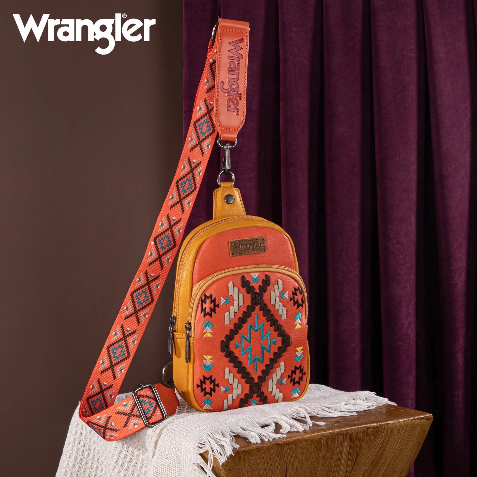 WRANGLER Southwestern Embroidered Sling Bags - Roaming Gypsy Boutique