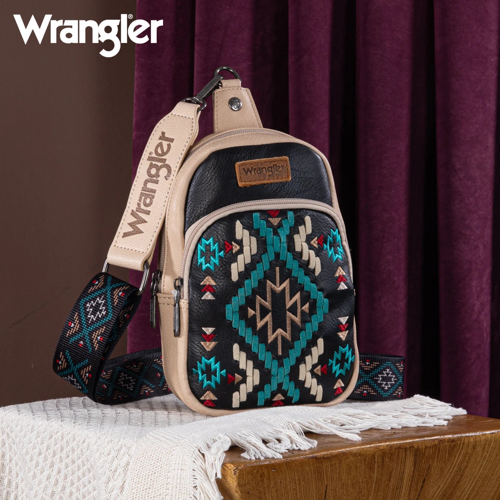 WRANGLER Southwestern Embroidered Sling Bags - Roaming Gypsy Boutique