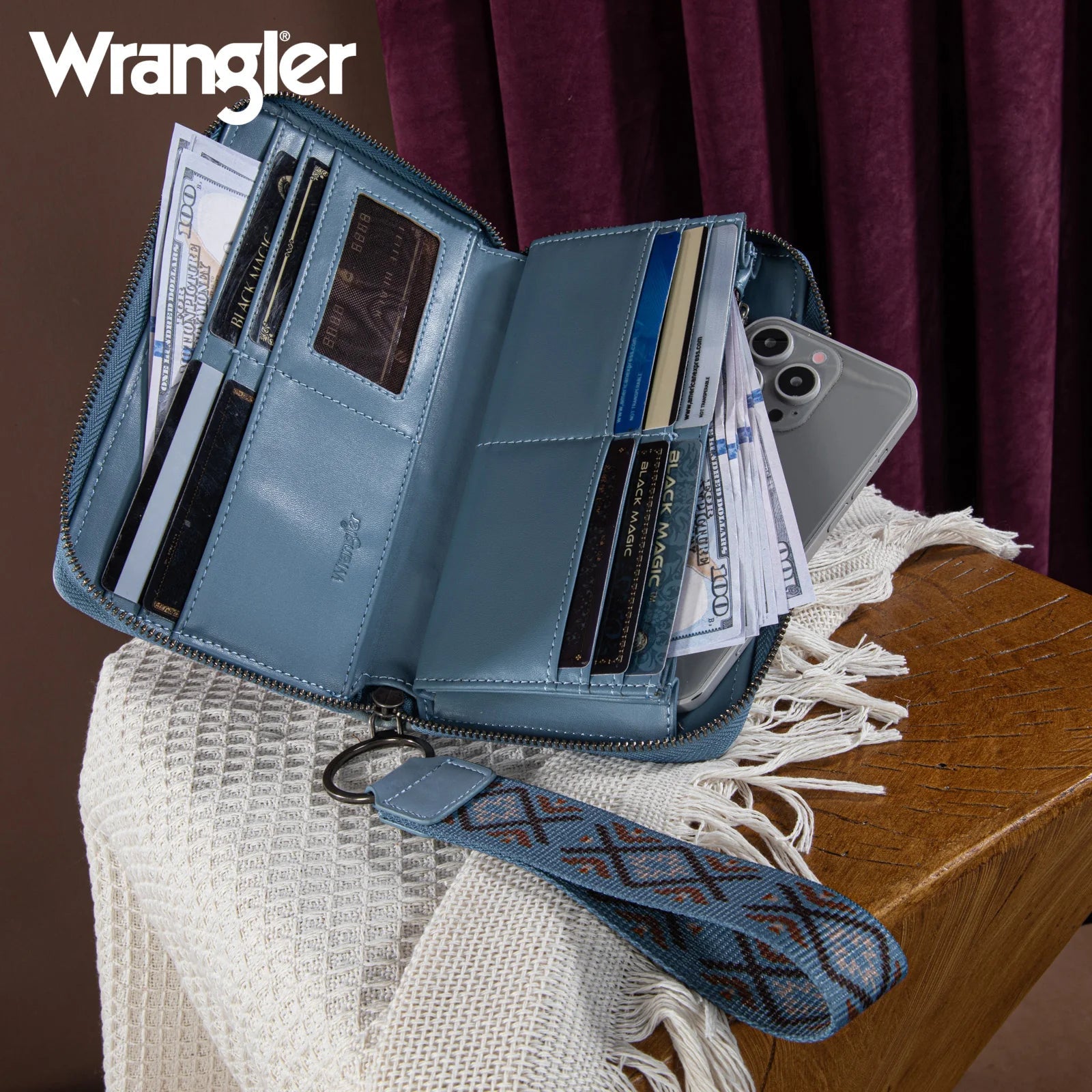 WRANGLER Southwestern Embroidered Wallets - Roaming Gypsy Boutique